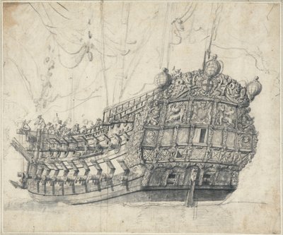Porträtt av "Tigern" (1678), ca 1681 (grafit, grå lav) av Willem van de the Elder Velde