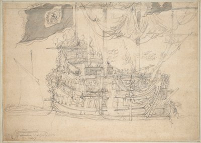 Porträtt av "Zeelandia", ca 1659 (grafit, grå tvätt) av Willem van de the Elder Velde