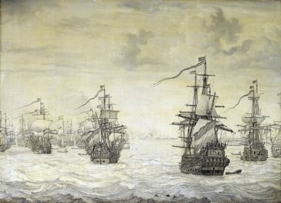 Andra anglo-nederländska kriget (anglo-nederländska) av Willem van de the Elder Velde