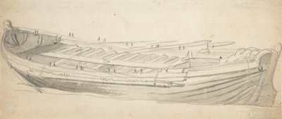 Studie av en skeppspråm, ca 1665 (grafit, grå tvätt) av Willem van de the Elder Velde