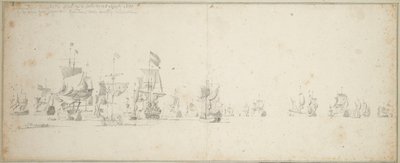 Friesland-eskadren låg utanför Skottlands kust av Willem van de the Elder Velde
