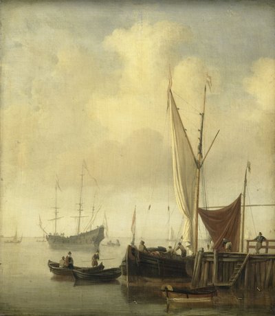 A Harbor av Willem van de the Younger Velde