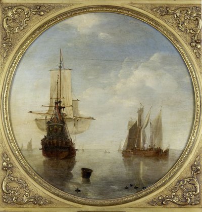 Fartyg vid ankar av Willem van de the Younger Velde