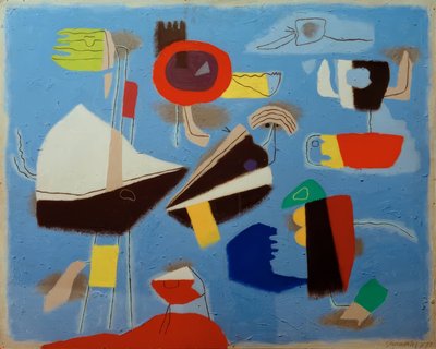 Fläkten på blått av Willi Baumeister