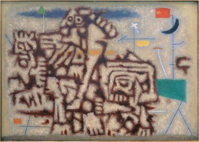 Två världsalder (variant på blått) av Willi Baumeister