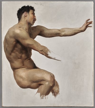 Studie av Satyr för Nymfer och Satyr, ca 1873 (olja på duk) av William Adolphe Bouguereau