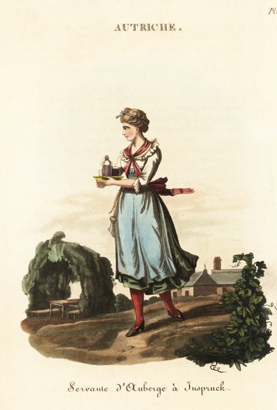 Australisk servitris på ett värdshus i Innsbruck, Tyrolen av William (after) Alexander