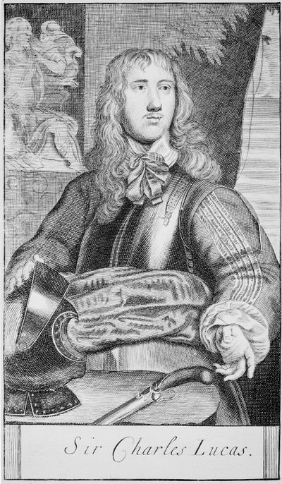 Sir Charles Lucas, ca 1645 (gravyr) av William (after) Dobson
