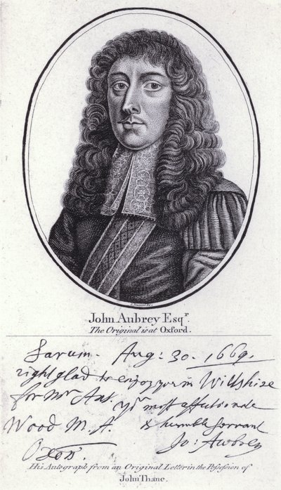 John Aubrey, engelsk antikvarie, naturfilosof och författare (gravyr) av William (after) Faithorne
