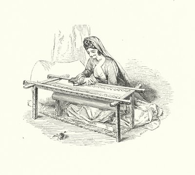 Dambroderi (gravyr) av William (after) Harvey