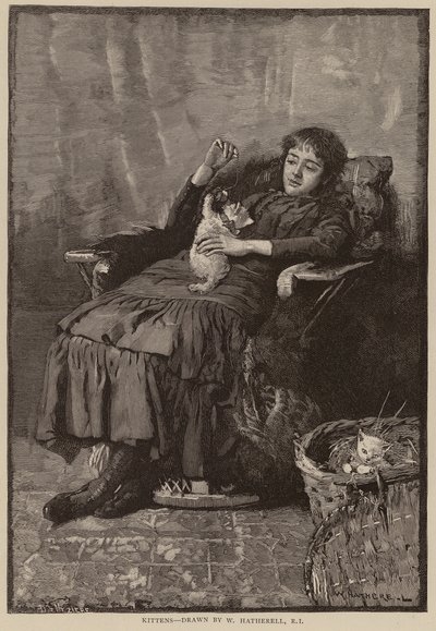 Kattungar (gravyr) av William (after) Hatherell