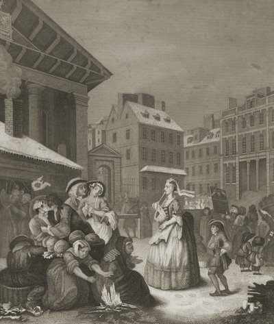 Morgon - Londons gator av William (after) Hogarth