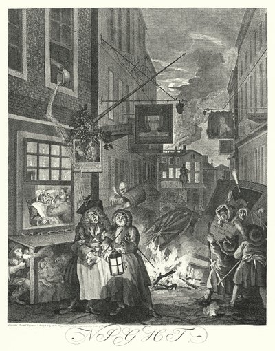 Natt (gravyr) av William (after) Hogarth
