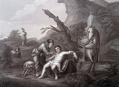 Den barmhärtige samariten av William (after) Hogarth