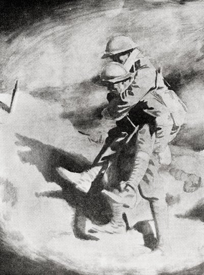 Poilu och Tommy efter målning av Sir William Orpen. av William (after) Orpen