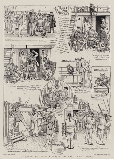 The Crimes of Jocko, en tragedi ombord på HMS "Holly" (gravyr) av William (after) Ralston