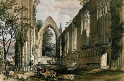 Bolton Abbey, interiör av kören, från 
