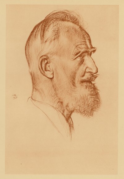 Porträtt av George Bernard Shaw (litografi) av William (after) Rothenstein