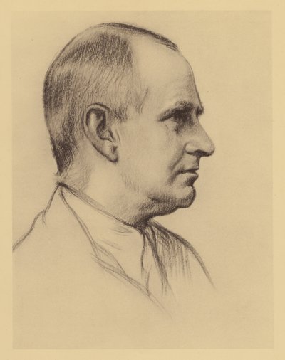 Porträtt av professor A S Eddington (litografi) av William (after) Rothenstein