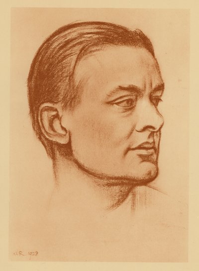 Porträtt av T S Eliot (litografi) av William (after) Rothenstein