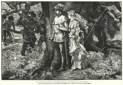 Robin Hood och Allin A Dale (gravyr) av William (after) Small