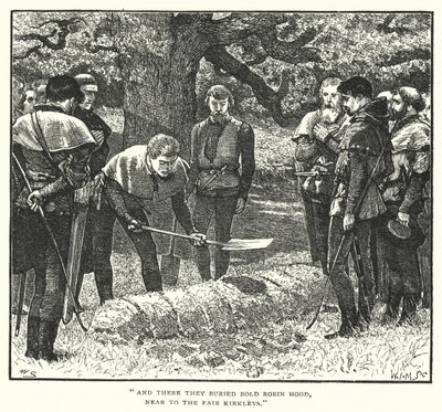 Robin Hoods död och begravning (gravyr) av William (after) Small