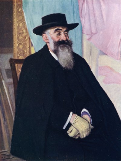 Porträtt av Lucien Pissarro (färg litho) av William (after) Strang