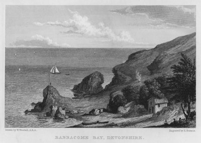 Babbacombe Bay, Devonshire (gravyr) av William (after) Westall