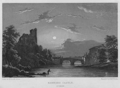 Barnard Castle, Durham (gravyr) av William (after) Westall