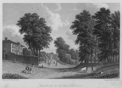 Branch Hill, Hampstead (gravyr) av William (after) Westall