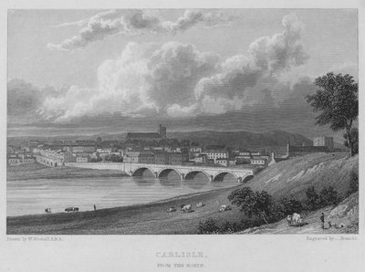 Carlisle, från norr (gravyr) av William (after) Westall