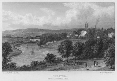 Chester, från Barrelwell Hill (gravyr) av William (after) Westall