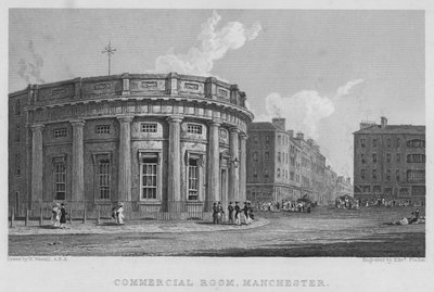 Commercial Room, Manchester (gravyr) av William (after) Westall