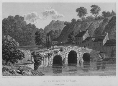 Glenmire Bridge, nära Cork (gravyr) av William (after) Westall