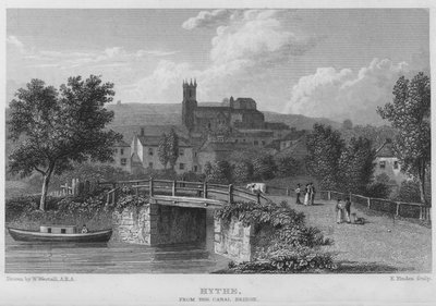 Hythe, från kanalbron (gravyr) av William (after) Westall