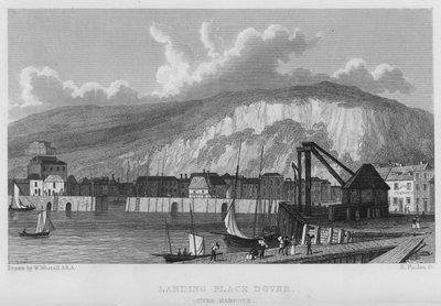 Landningsplats, Dover, yttre hamnen (gravyr) av William (after) Westall