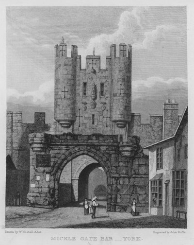 Mickle Gate Bar, York (gravyr) av William (after) Westall