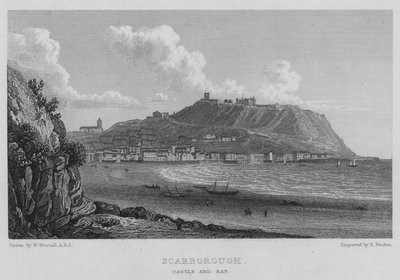 Scarborough, Castle and Bay (gravyr) av William (after) Westall