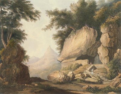 Eremitaget vid Kurrungalle i Ceylon, från en teckning av kapten Charles Auber från Quarter Master General