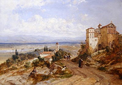 Två kloster i Nemi, Italien av William (attr. to) Oliver