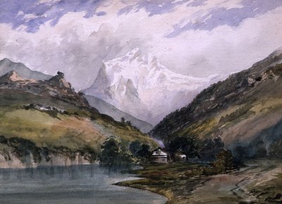 Wetterhorn, Berner Oberland (olja på duk) av William (circle of) Callow