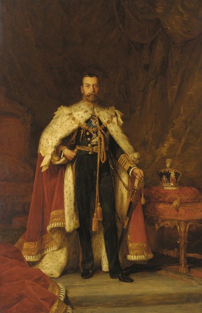 Kröningsporträtt av kung George V, efter Sir Luke Fildes (olja på duk) av William A. Menzies