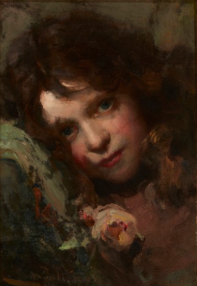 Study of a Head (olja på duk) av William A. Pratt