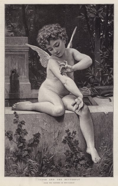 Amor och fjärilen (litho) av William-Adolphe (after) Bouguereau