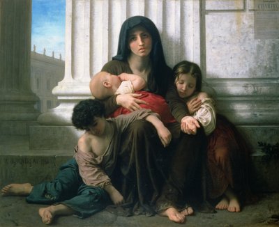 Välgörenhet eller den fattiga familjen", 1865 av William Adolphe Bouguereau
