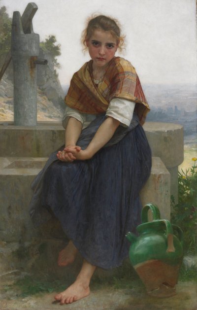 Franska:  La Cruche Cassée Den trasiga kannan av William Adolphe Bouguereau