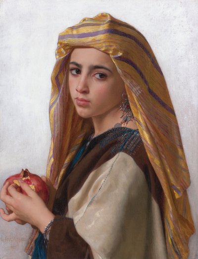 Flicka med granatäpple av William Adolphe Bouguereau