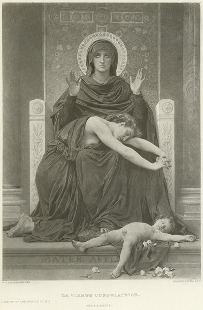 Jungfrun som tröstar (gravyr) av William Adolphe Bouguereau