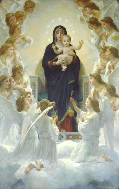 Änglarnas drottning eller Jungfru Maria med änglar av William Adolphe Bouguereau