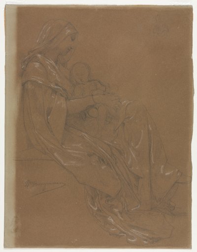 Jungfrun och barnet, andra hälften av 1800-talet. av William Adolphe Bouguereau